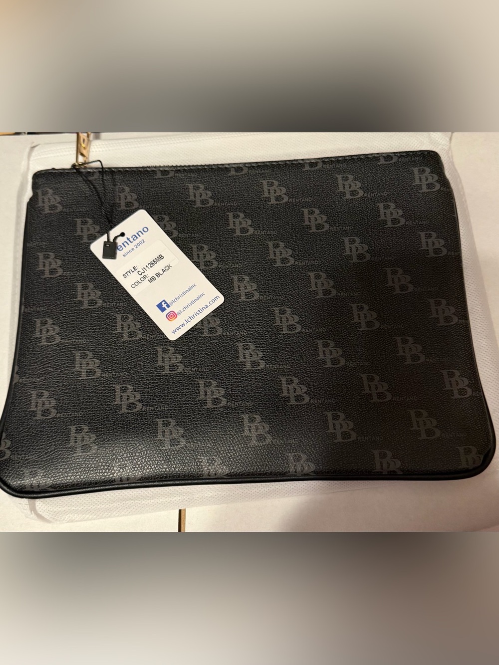 Black Monogram by Brentano Zip Pouch